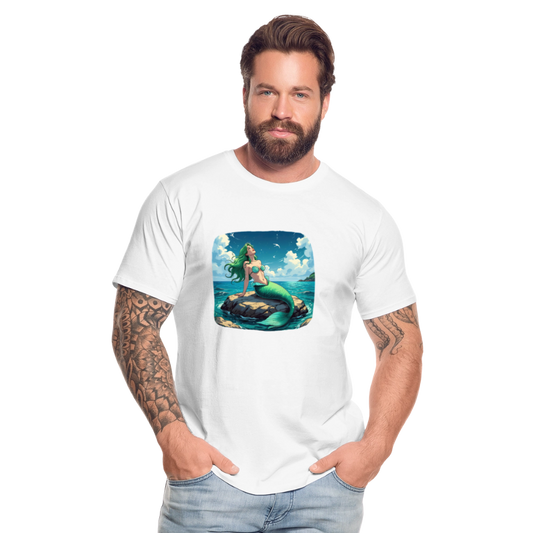 Männer Bio T-Shirt - Meerjungfrau - Weiß