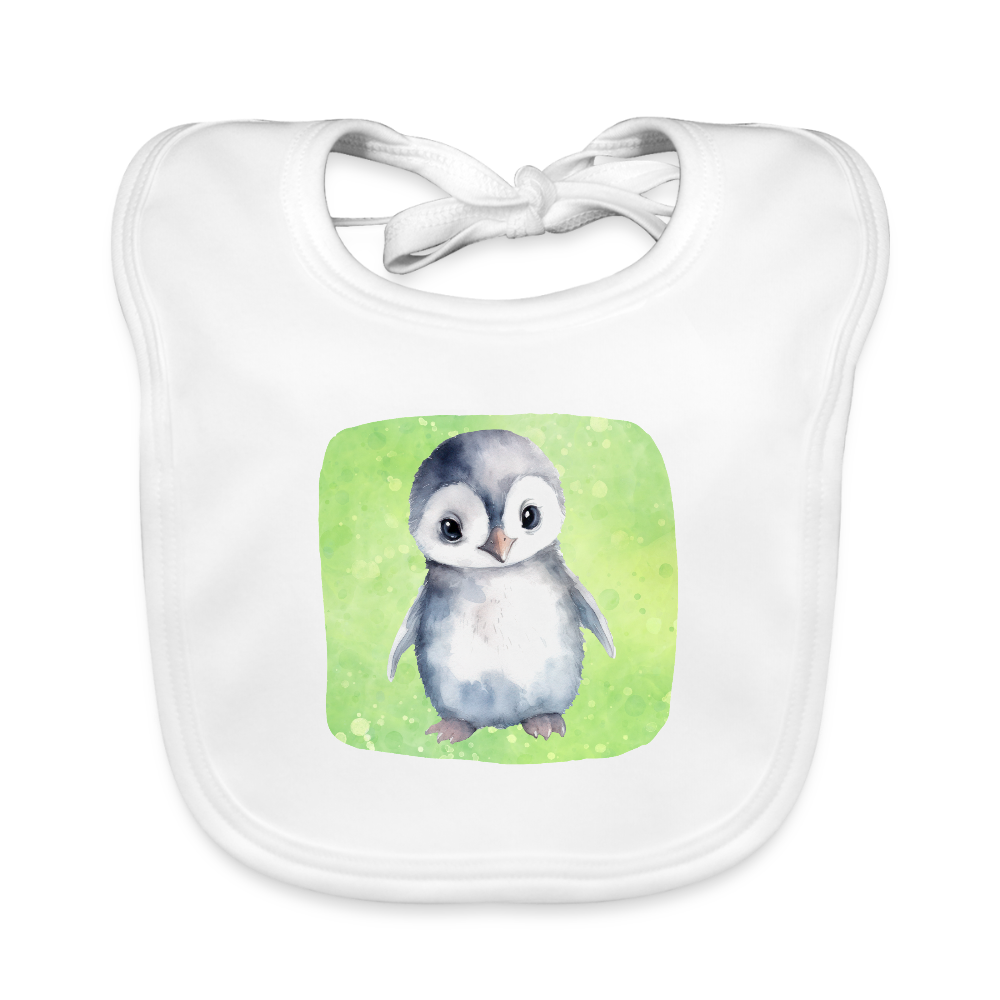Baby Bio-Lätzchen - Baby Pinguin - Weiß