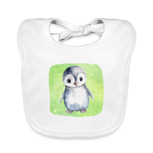 Baby Bio-Lätzchen - Baby Pinguin - Weiß