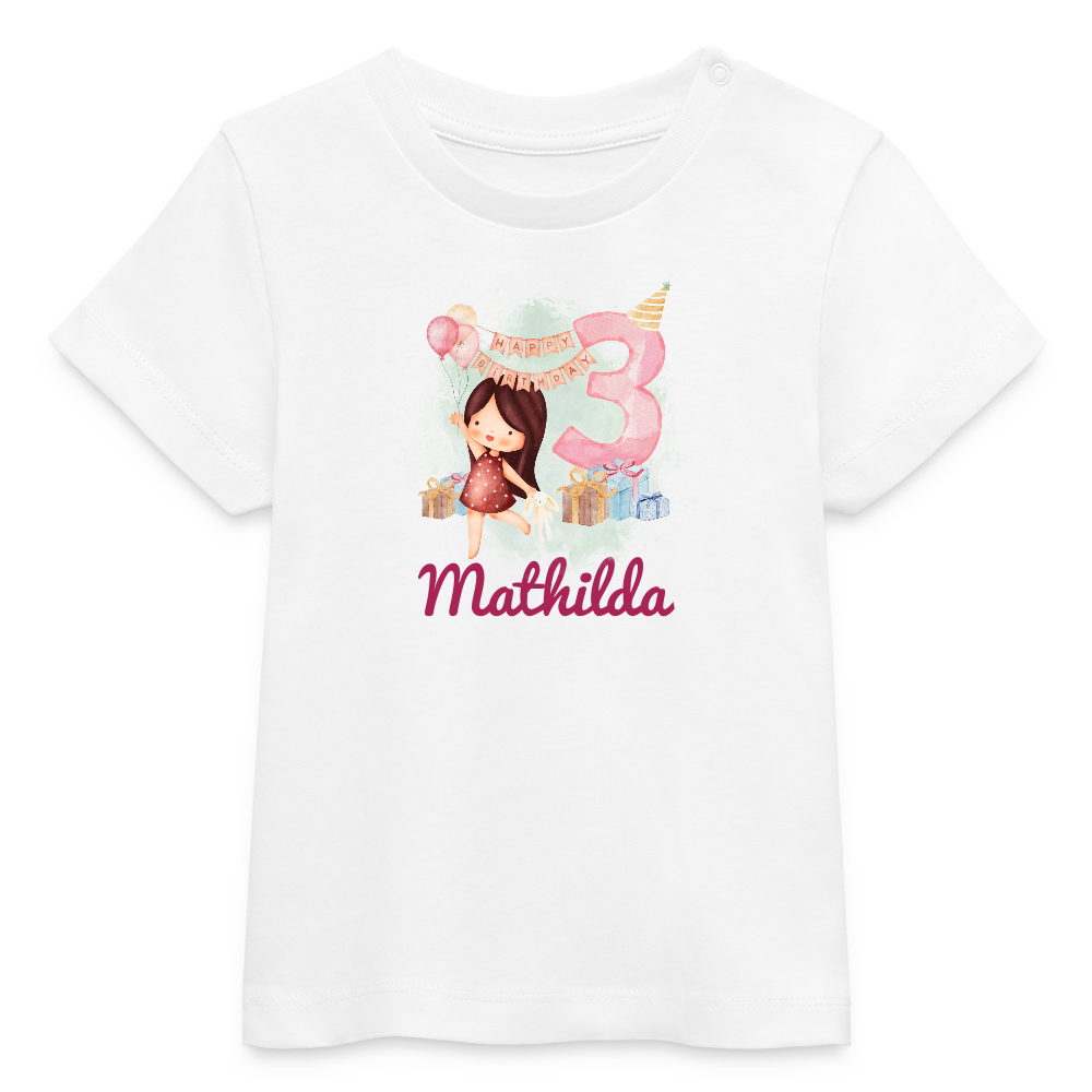 Baby Bio-T-Shirt - 3.Geburtstag - Weiß