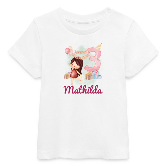 Baby Bio-T-Shirt - 3.Geburtstag - Weiß