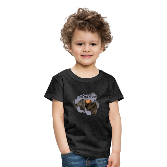 Kinder T-Shirt - wild like the wind - Anthrazit