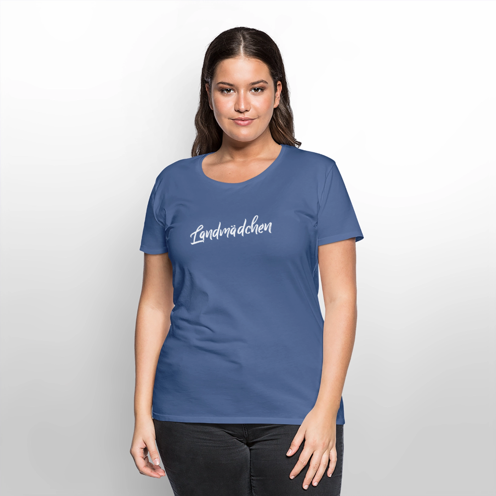 Frauen BIO T-Shirt - Landmädchen - Taubenblau