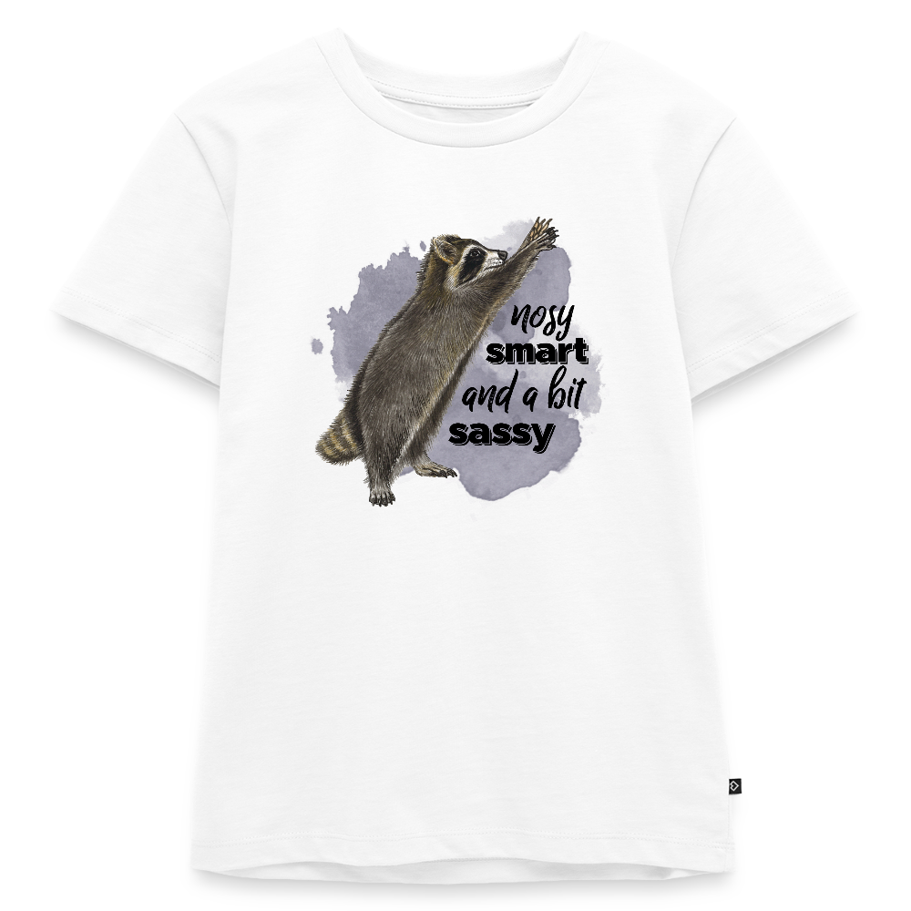 Kinder T-Shirt - nosy smart and a bit sassy - Weiß