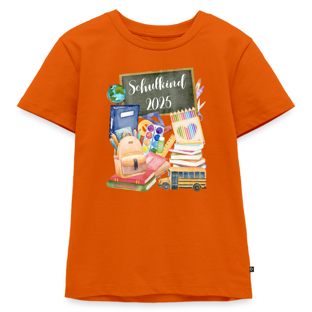 Kinder T-Shirt - Schulkind 2025 *Personalisierbar* - Orange 