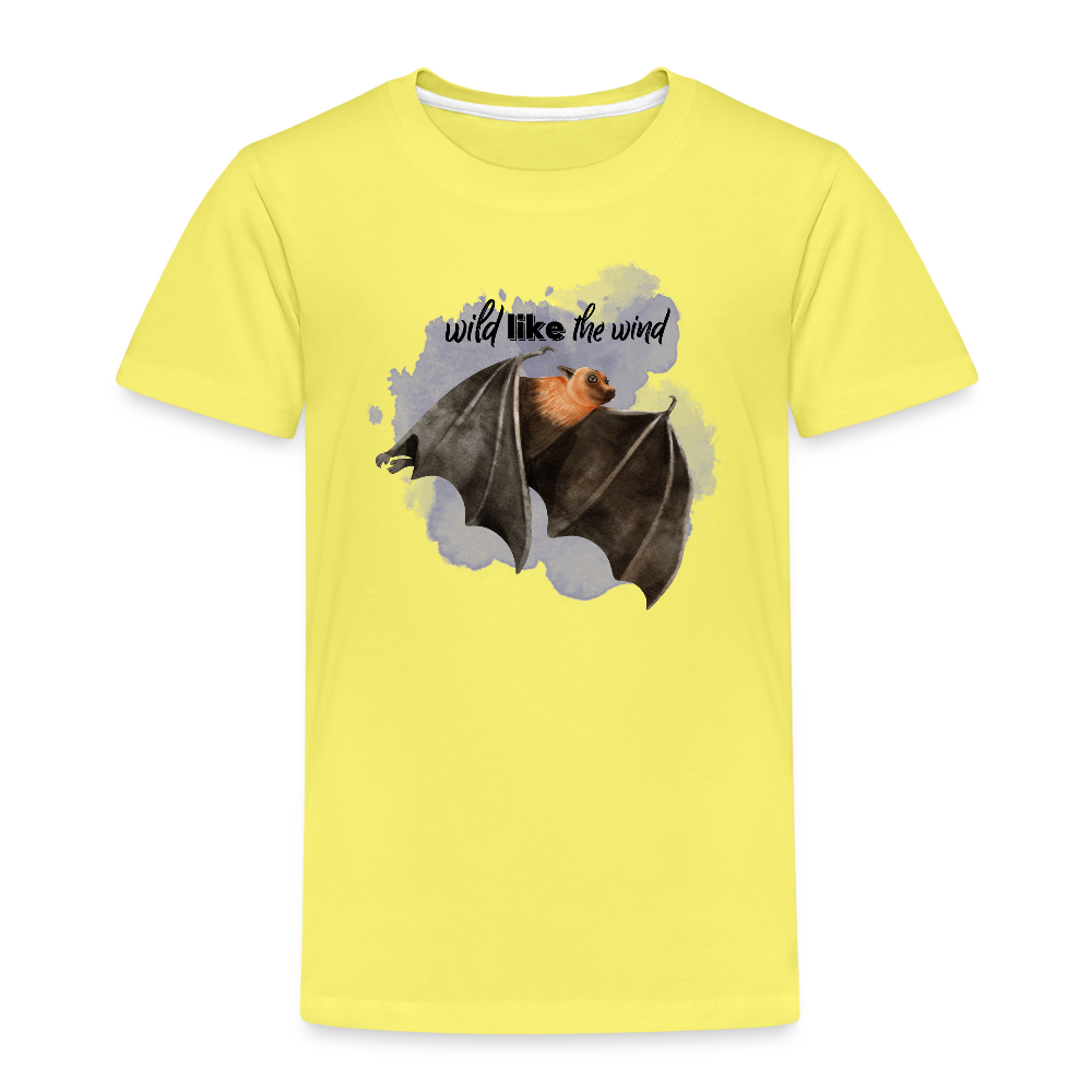 Kinder T-Shirt - wild like the wind - Gelb