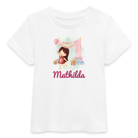 Baby Bio-T-Shirt - 1.Geburtstag - Weiß