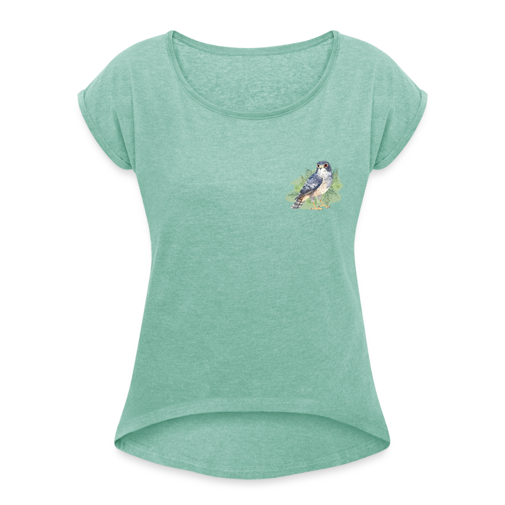 Frauen T-Shirt - Falke - Minze meliert