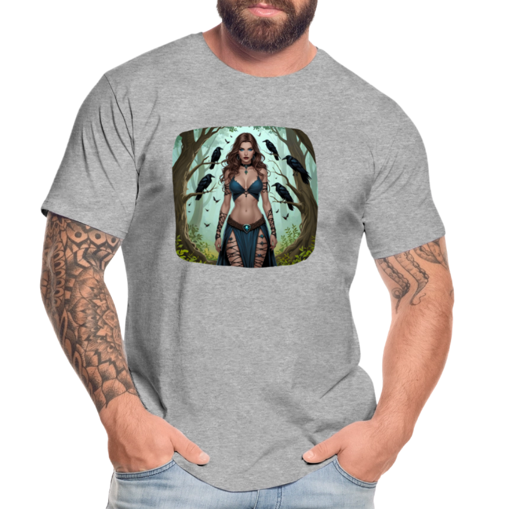 Männer Bio T-Shirt - Hexe - Grau meliert