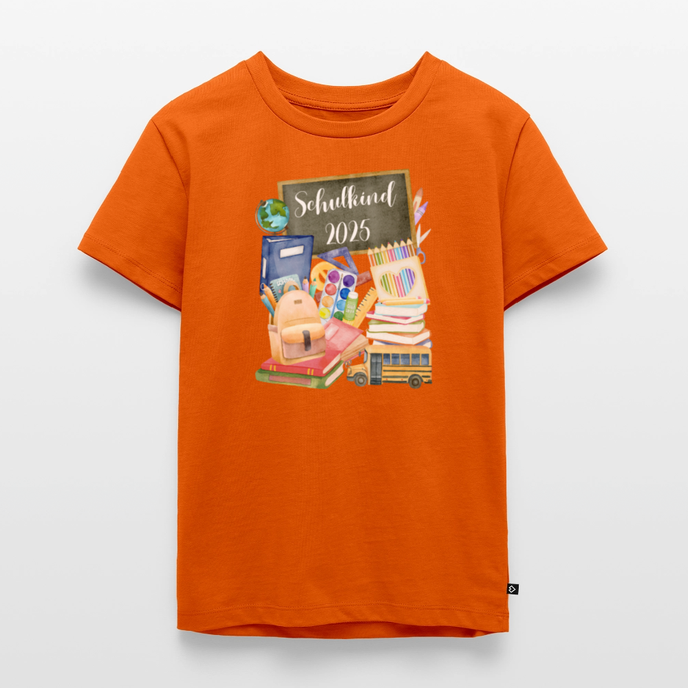 Kinder T-Shirt - Schulkind 2025 *Personalisierbar* - Orange 