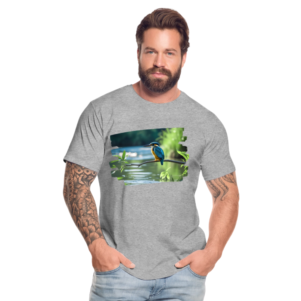 Männer Bio T-Shirt - Eisvogel - Grau meliert