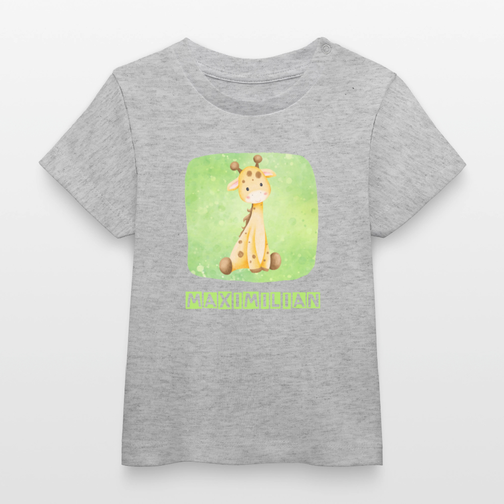 Bio-T-Shirt BABY Giraffe - Grau meliert