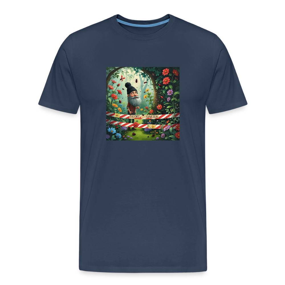 Männer Bio T-Shirt - Tatort Garten - Navy