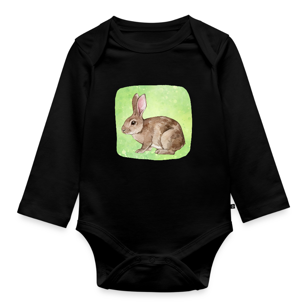 Langarmbody  - Baby Hase - Schwarz