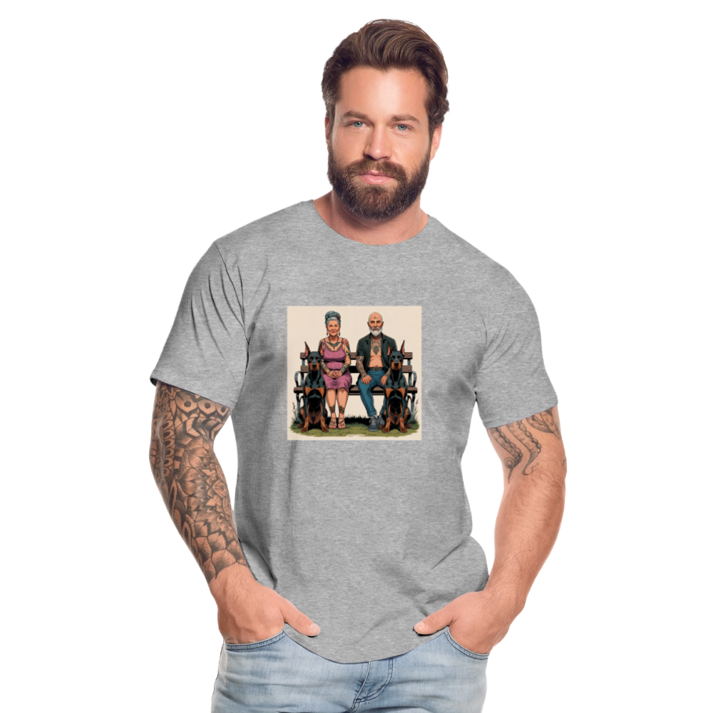 Männer Bio T-Shirt - Bank - Grau meliert