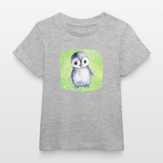 Bio-T-Shirt BABY Pinguin - Grau meliert