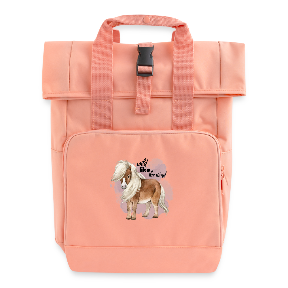 Rolltop Rucksack mit zwei Griffen - Chintzrosa