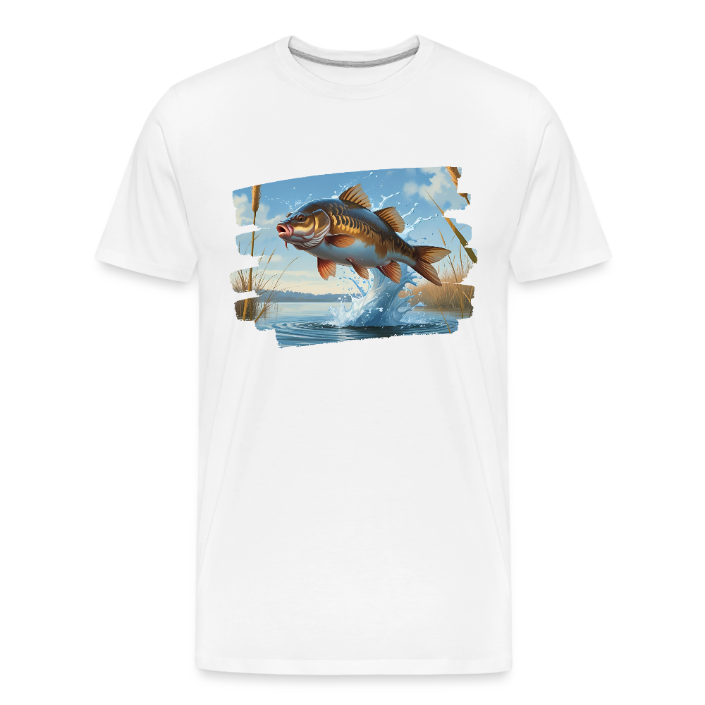 Männer Bio T-Shirt - Karpfen - Weiß