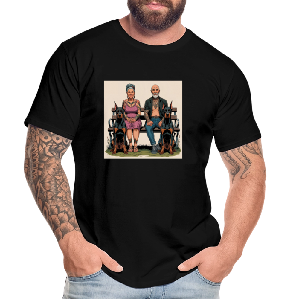 Männer Bio T-Shirt - Bank - Schwarz