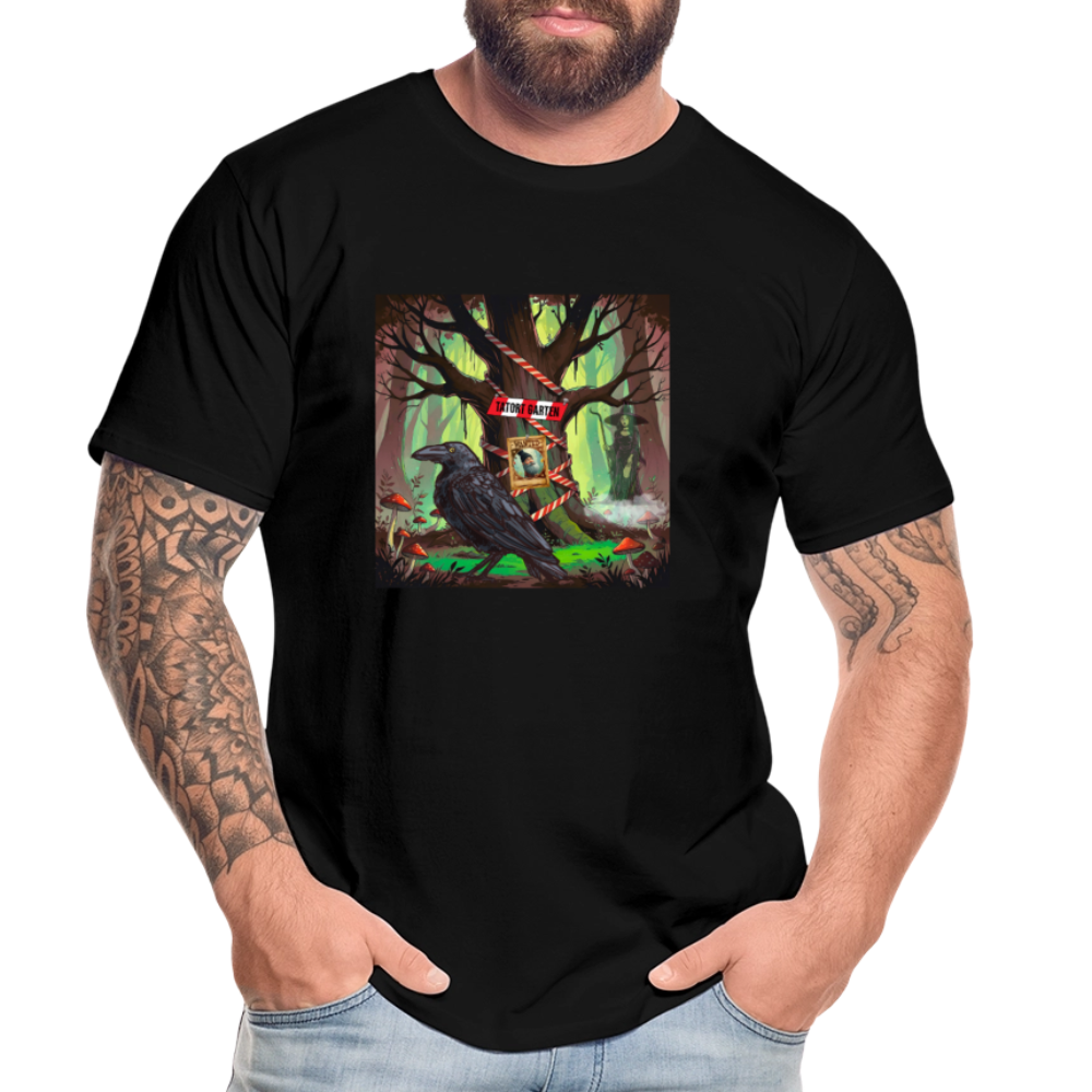Männer Bio T-Shirt - Tatort Garten Baum - Schwarz
