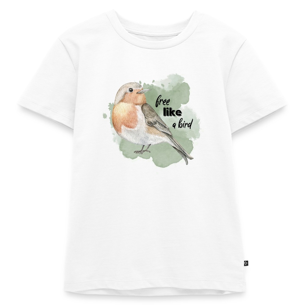 Kinder T-Shirt - free like a bird - Weiß