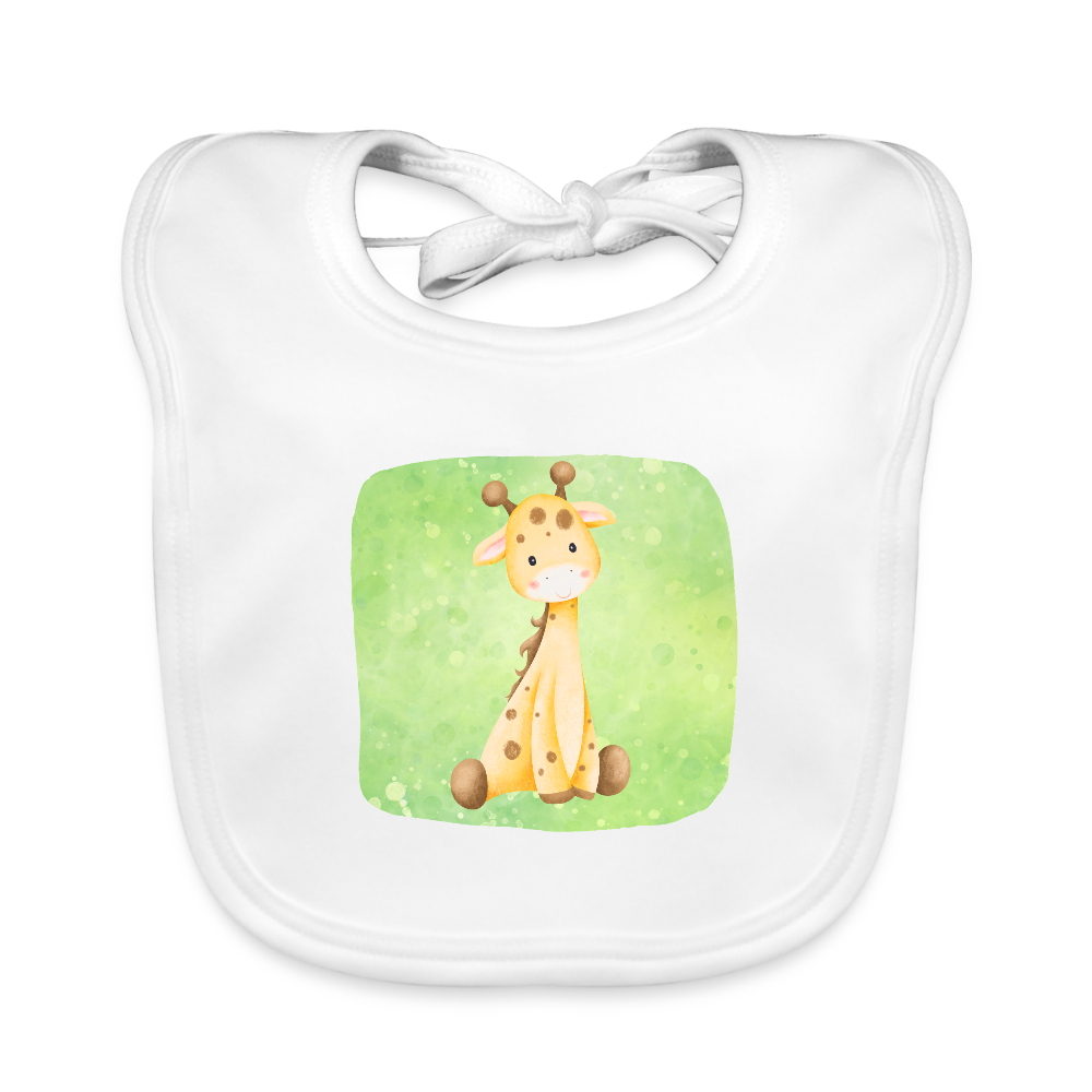 Baby Bio-Lätzchen - Baby Giraffe - Weiß