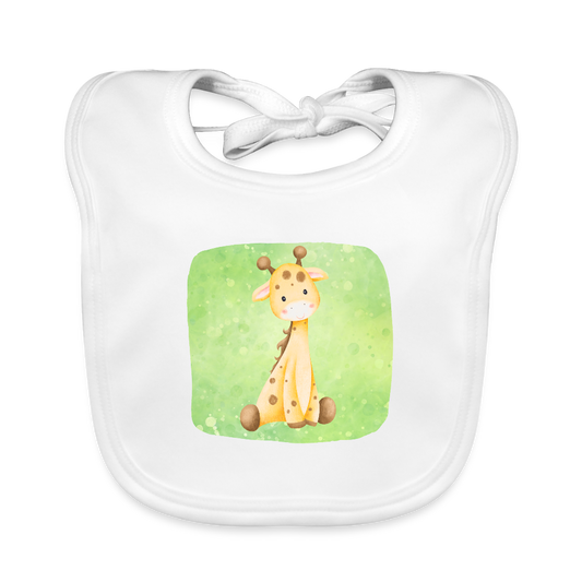 Baby Bio-Lätzchen - Baby Giraffe - Weiß