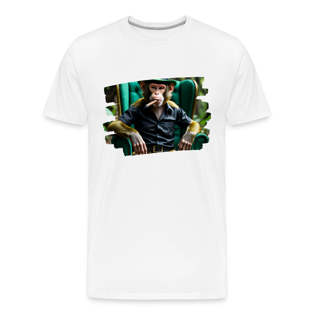 Männer Bio T-Shirt - Affe - Weiß