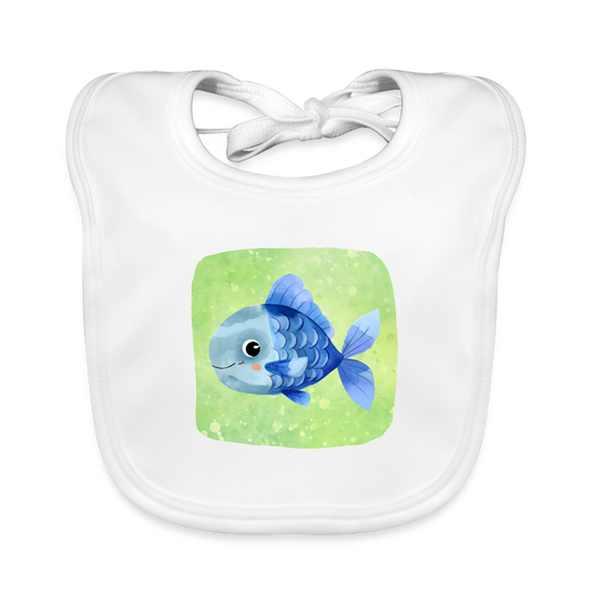 Baby Bio-Lätzchen - Baby Fisch - Weiß