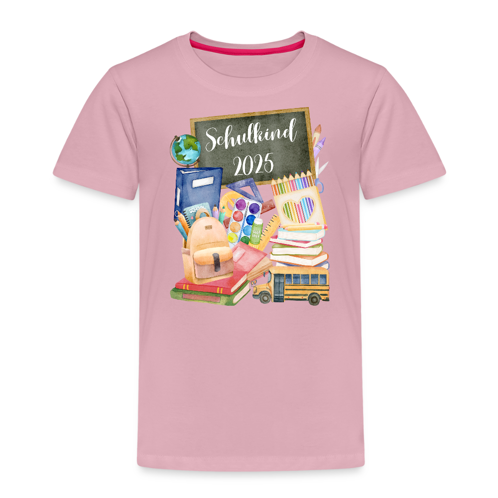 Kinder T-Shirt - Schulkind 2025 *Personalisierbar* - Hellrosa