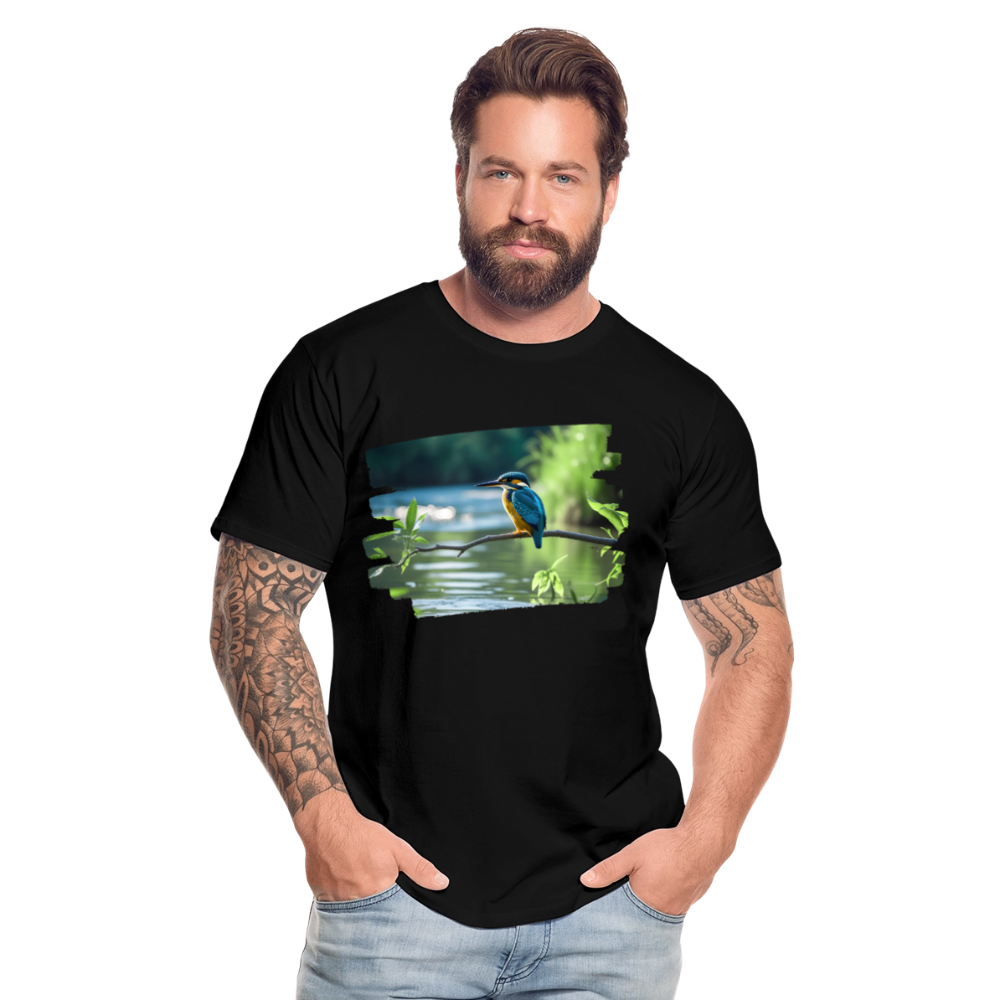Männer Bio T-Shirt - Eisvogel - Schwarz