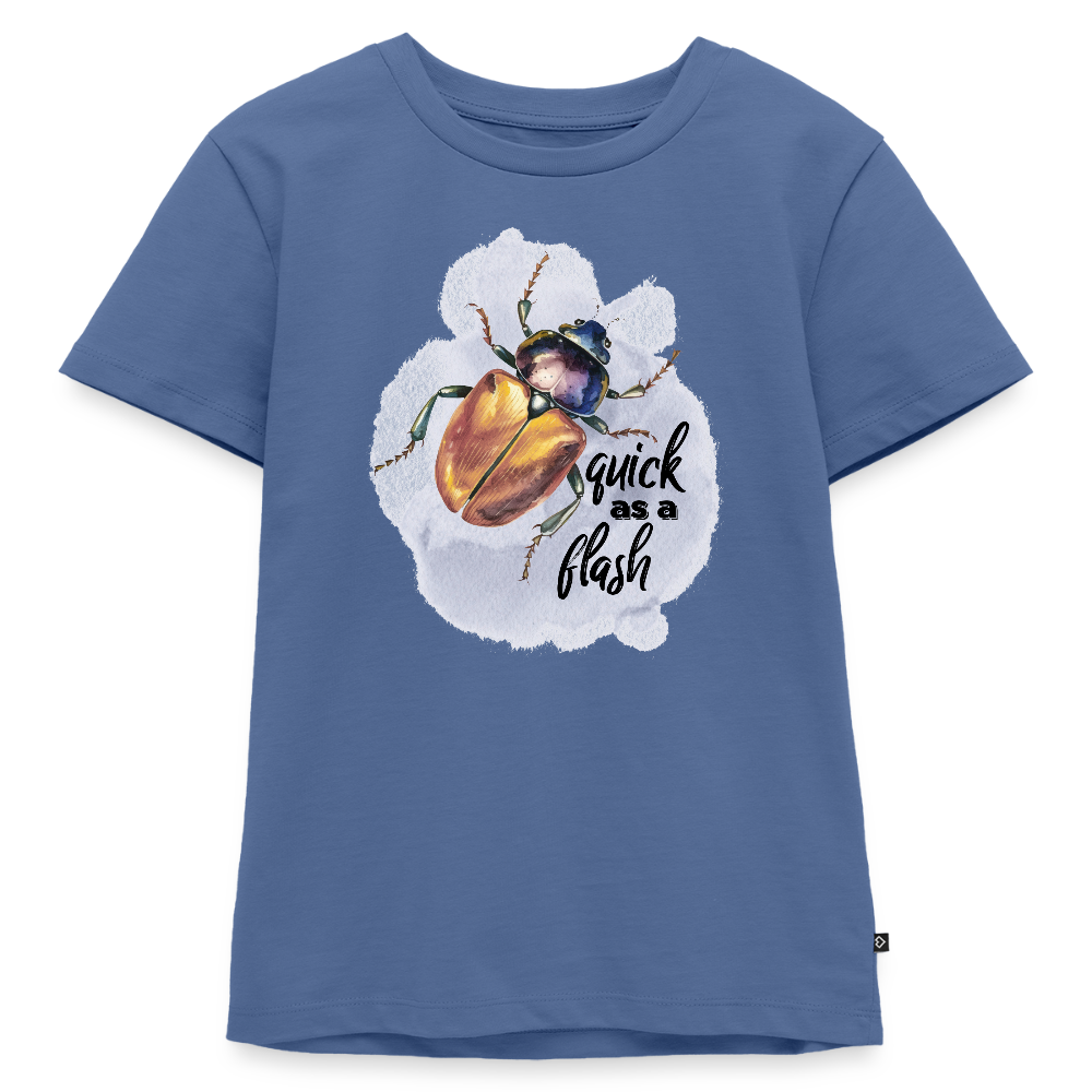 Kinder T-Shirt - quick as a flash - Taubenblau