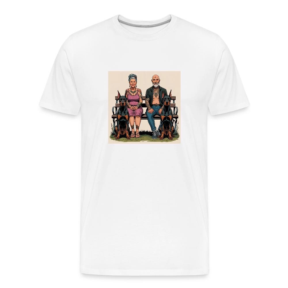 Männer Bio T-Shirt - Bank - Weiß