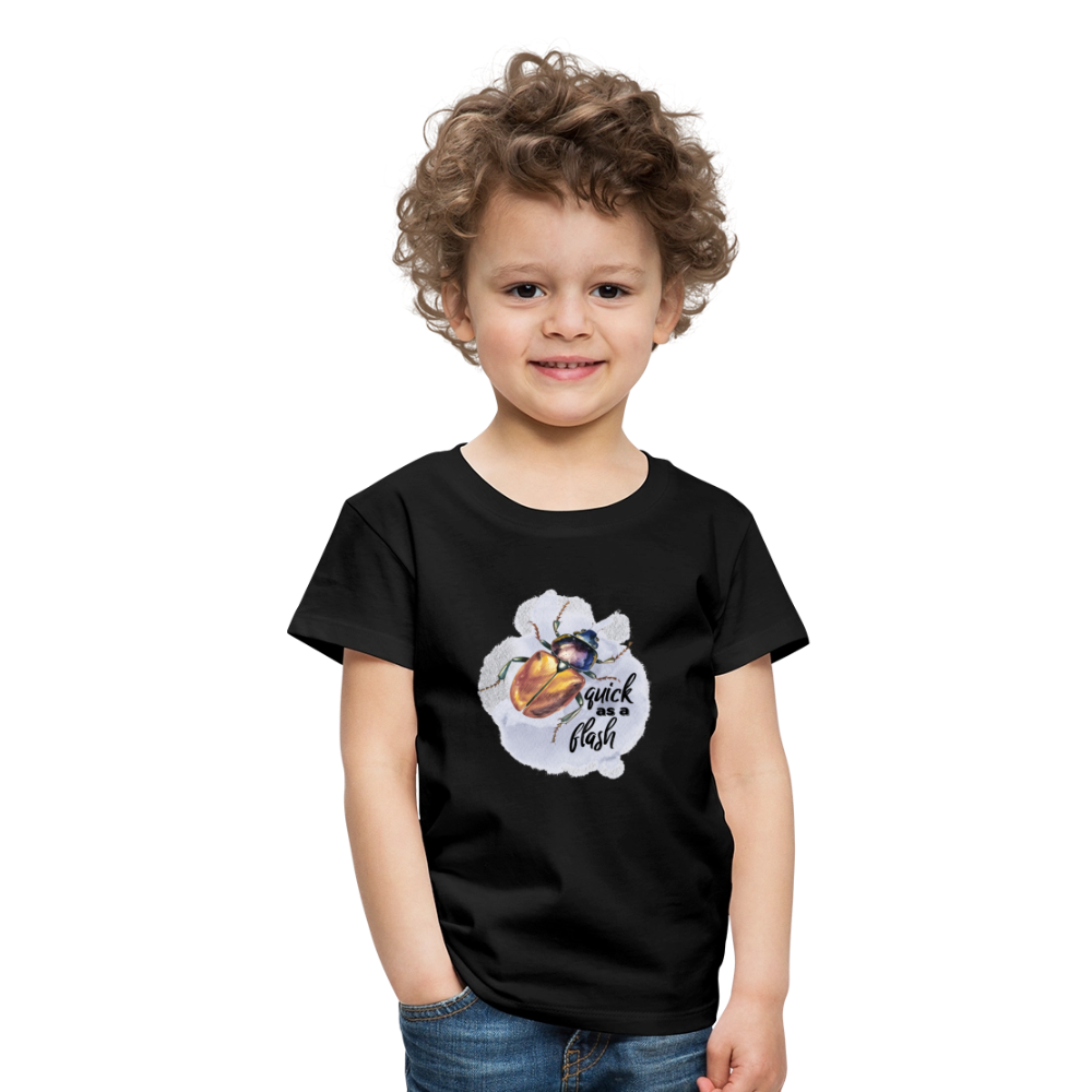 Kinder T-Shirt - quick as a flash - Schwarz