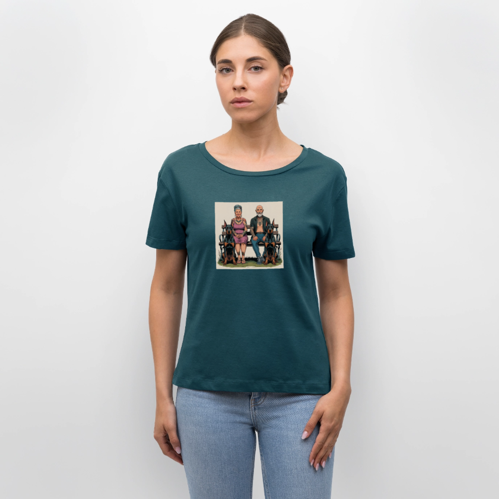 Frauen Bio-T-Shirt - Bank - Dunkles Petrol