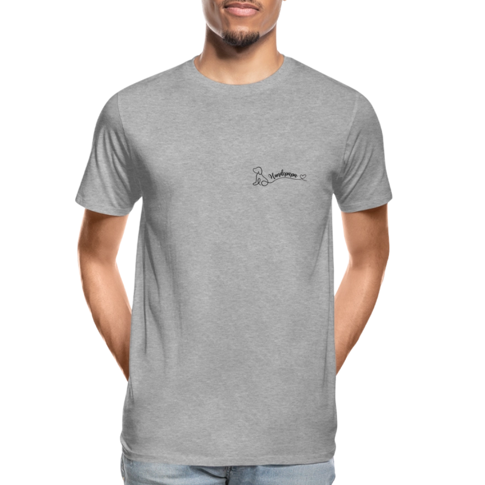 Männer Bio T-Shirt - Hundepapa - Grau meliert