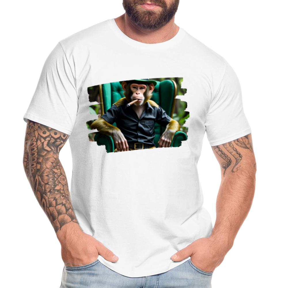 Männer Bio T-Shirt - Affe - Weiß