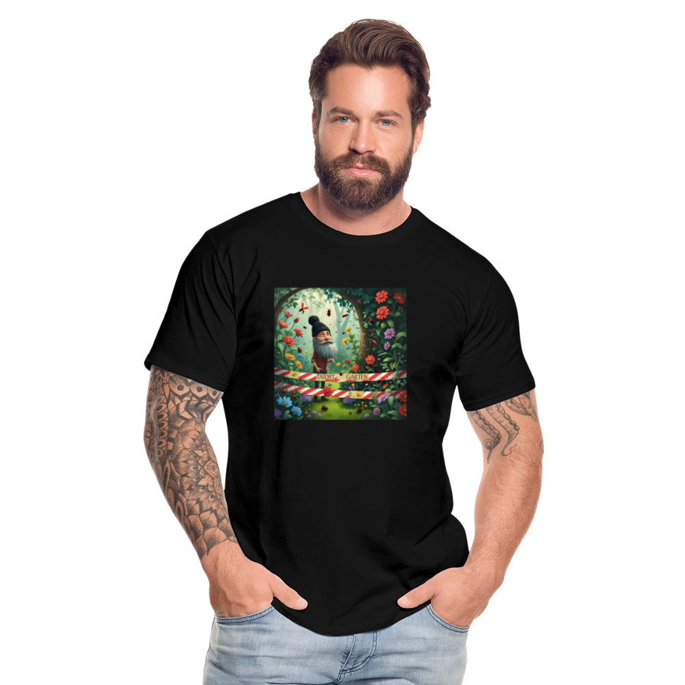 Männer Bio T-Shirt - Tatort Garten - Schwarz