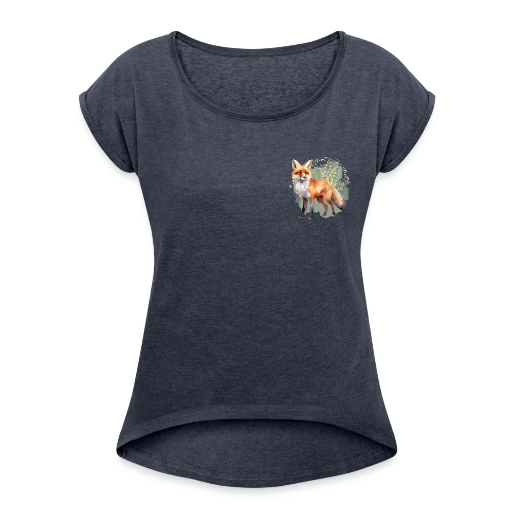 Frauen T-Shirt - Fuchs - Navy meliert
