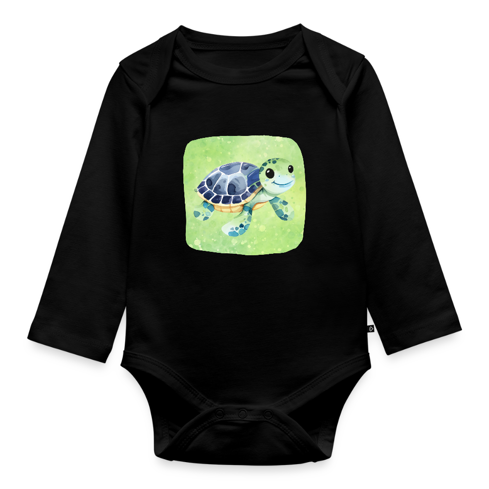 Langarmbody  - Baby Schildkröte - Schwarz