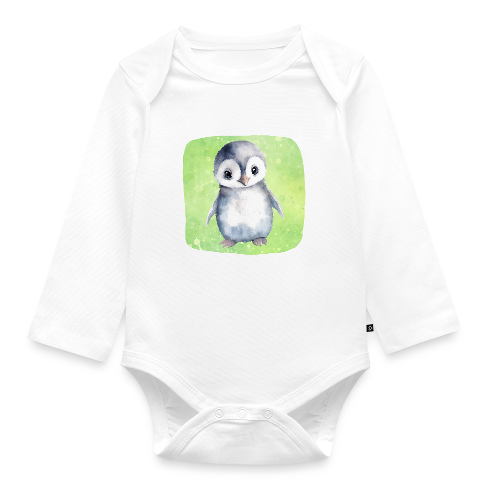 Langarmbody  - Baby Pinguin - Weiß