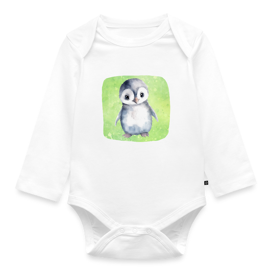 Langarmbody  - Baby Pinguin - Weiß