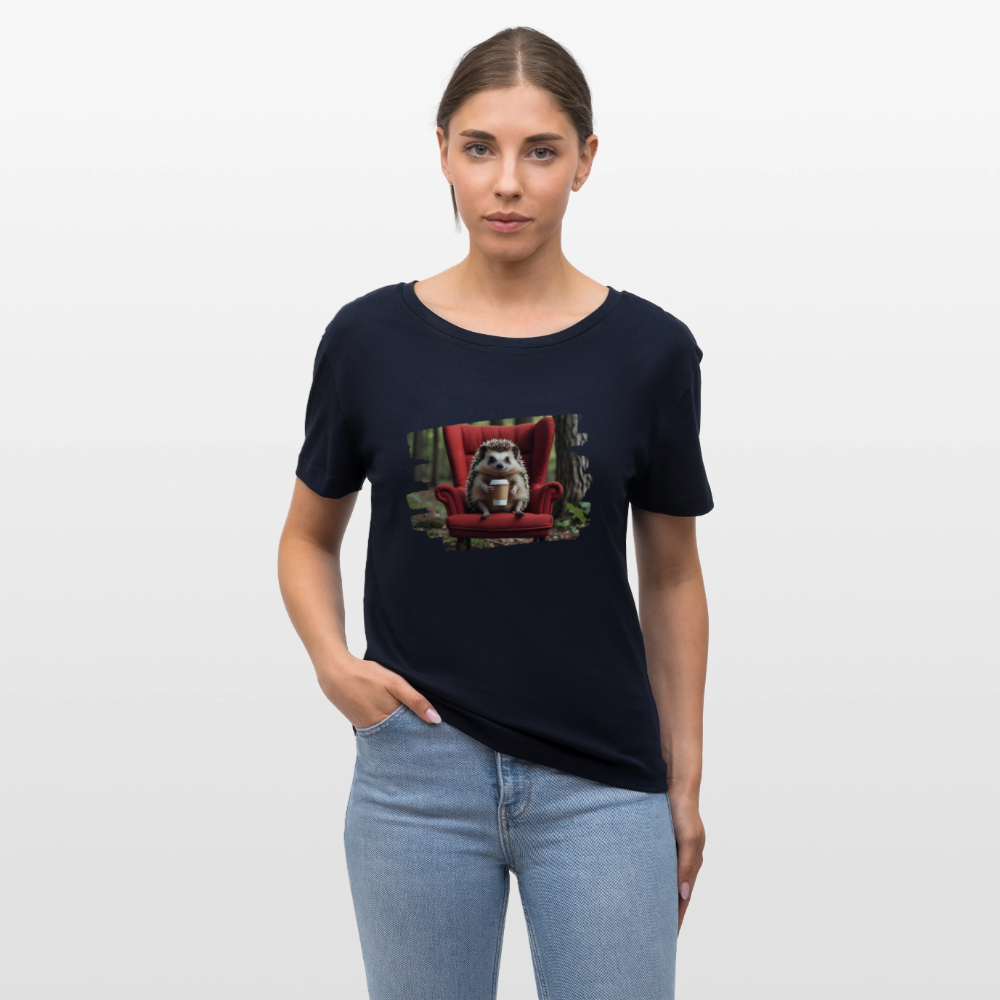 Frauen Bio-T-Shirt - Igel - Navy