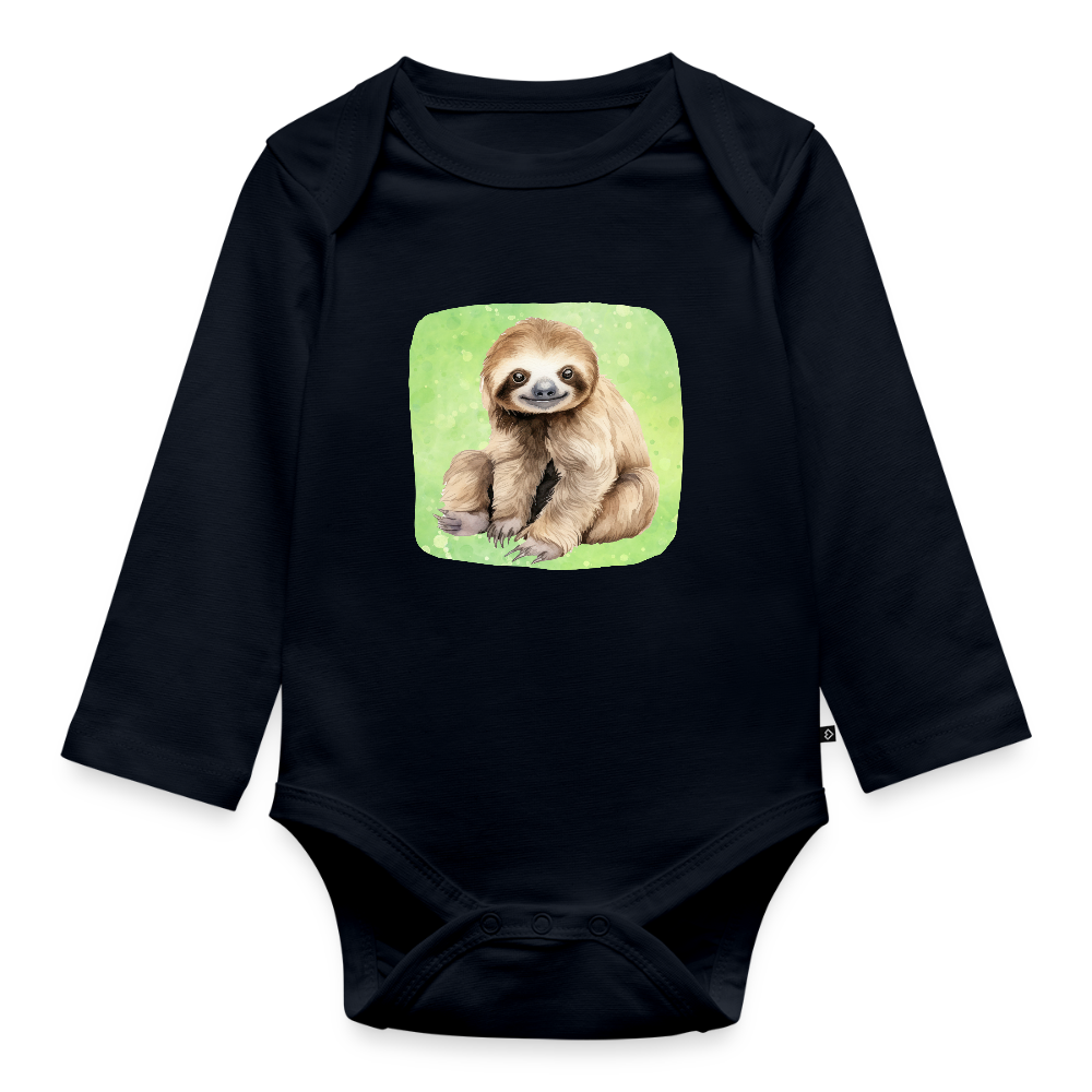 Langarmbody  - Baby Faultier - Navy