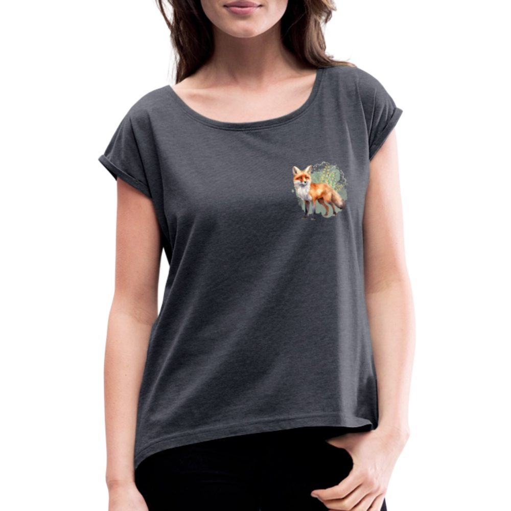 Frauen T-Shirt - Fuchs - Navy meliert