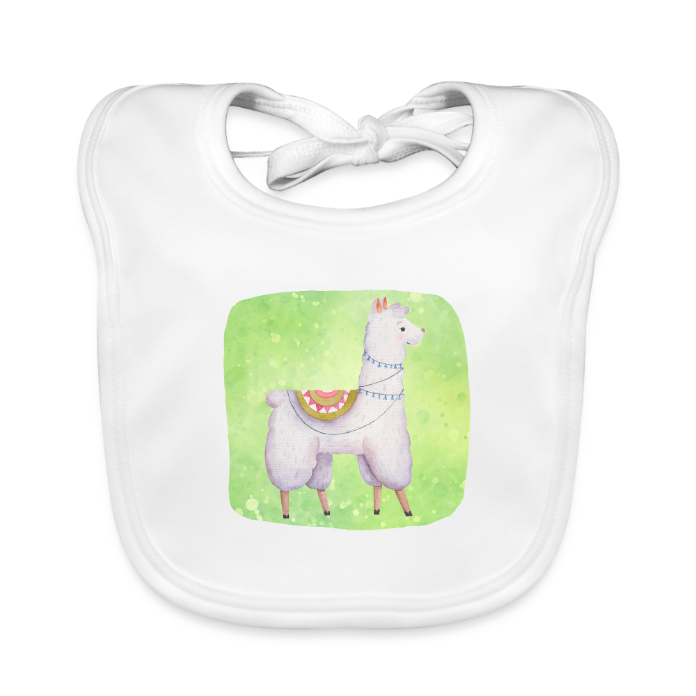 Baby Bio-Lätzchen - Baby Alpaka - Weiß