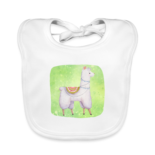 Baby Bio-Lätzchen - Baby Alpaka - Weiß