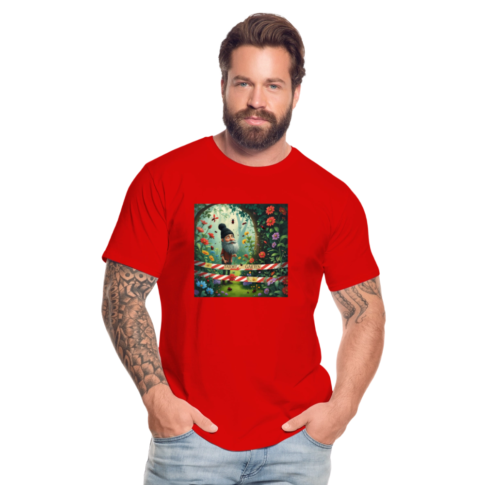 Männer Bio T-Shirt - Tatort Garten - Rot