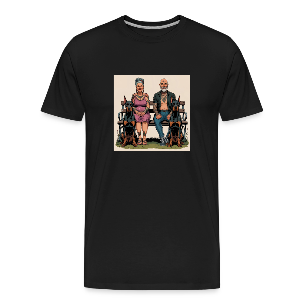 Männer Bio T-Shirt - Bank - Schwarz