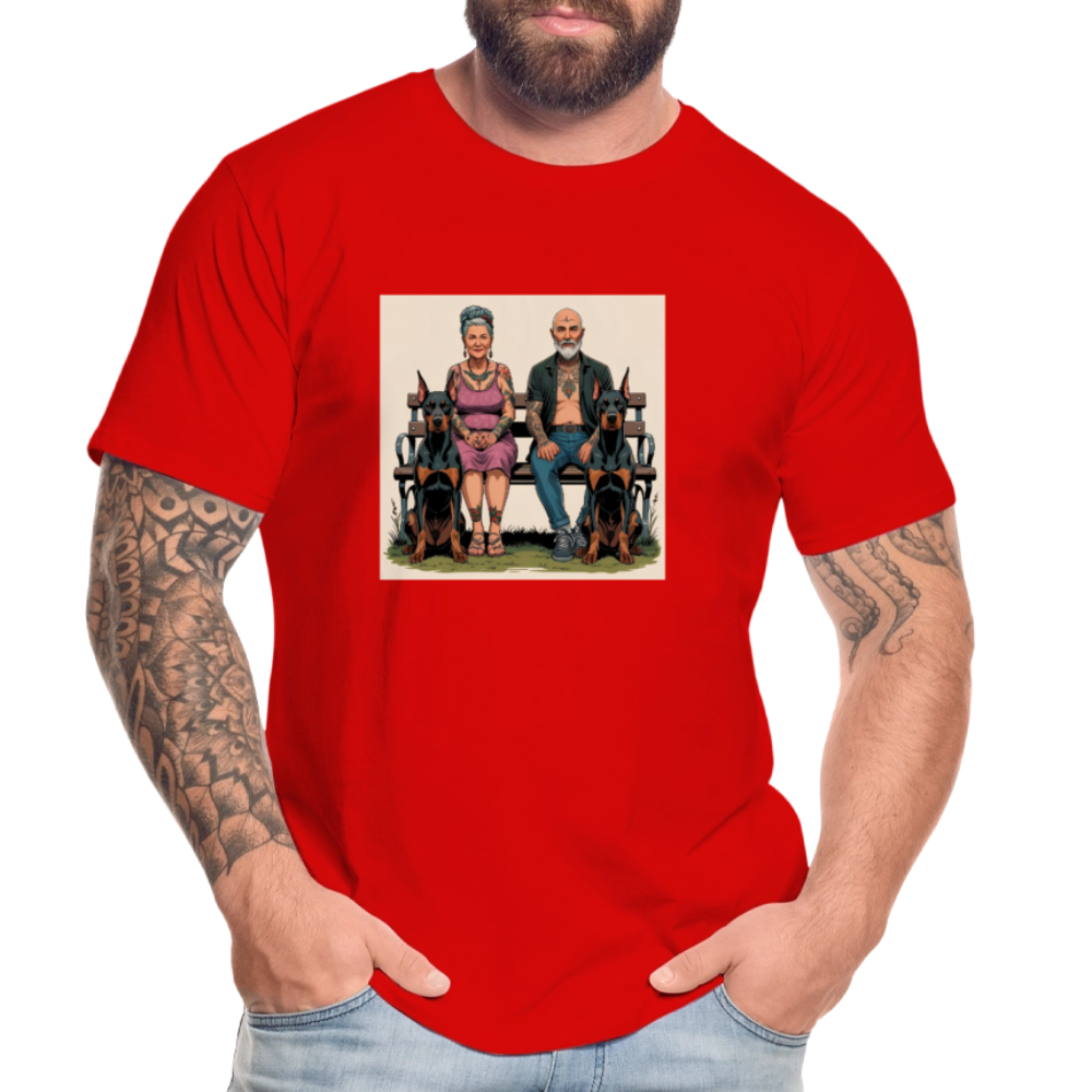 Männer Bio T-Shirt - Bank - Rot